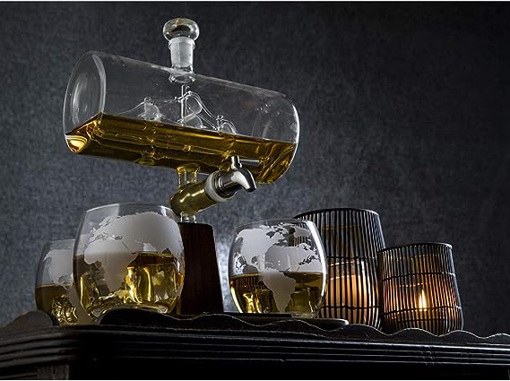 Elegant Whiskey Set  X522  Black Wood