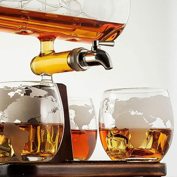 Elegant Whiskey Set  X522  Black Wood