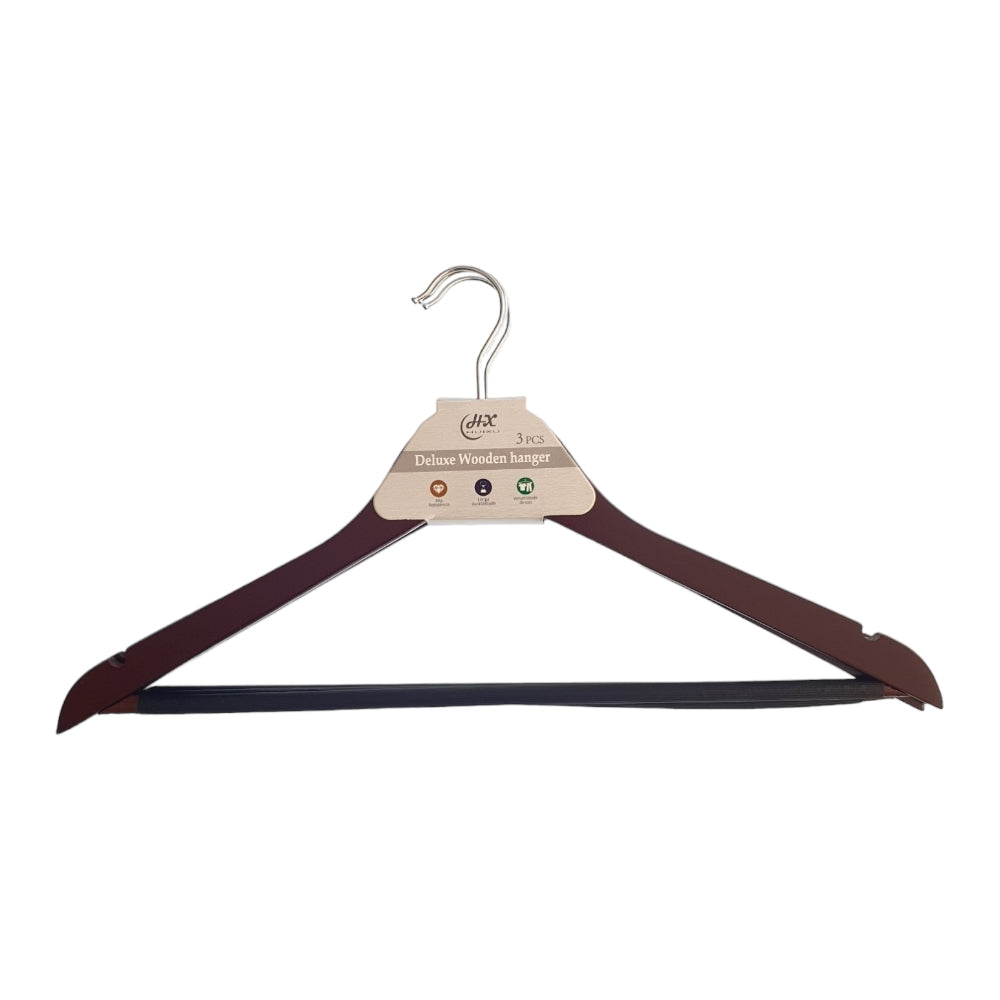 HIGH QUALITY WOODEN CLOTH HANGER 3PCS  X544