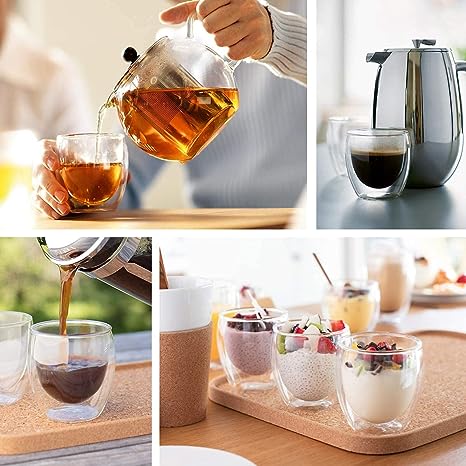 DOUBLE WALL GLASS ESPRESSO CUP 80ML 6PCS  X550