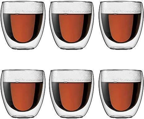 DOUBLE WALL GLASS ESPRESSO CUP 80ML 6PCS  X550