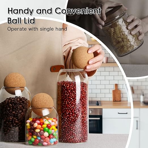 Glass Jars 3pcs Set 10+15+20CM  X569