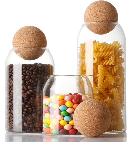 Glass Jars 3pcs Set 10+15+20CM  X569