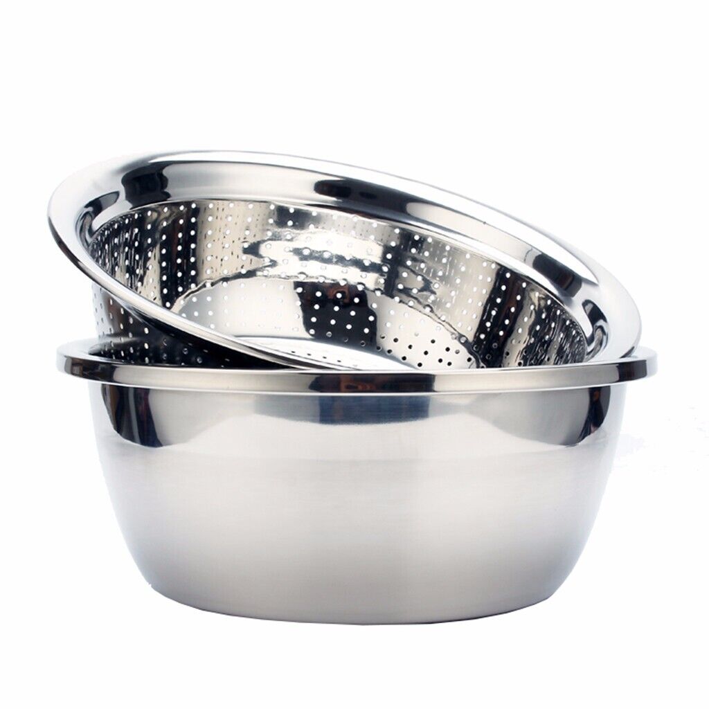 Heavy 30cm Stainless Bowl +Strainer X570