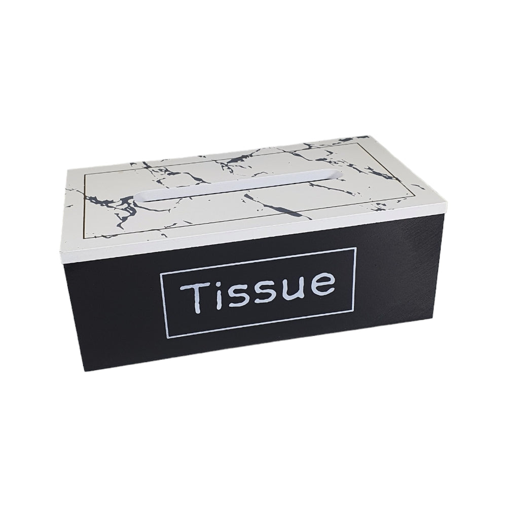 Black & Marble Wood Tissue  Box X510