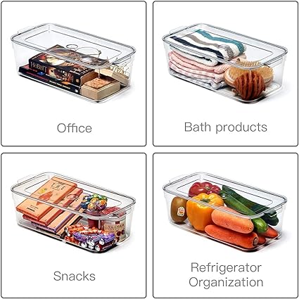 Plexi Stackable Fridge Box with Cover 32x20.5x14.5cm   X584
