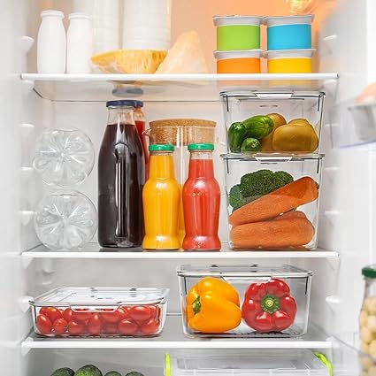 Plexi Stackable Fridge Box with Cover 32x20.5x14.5cm   X584