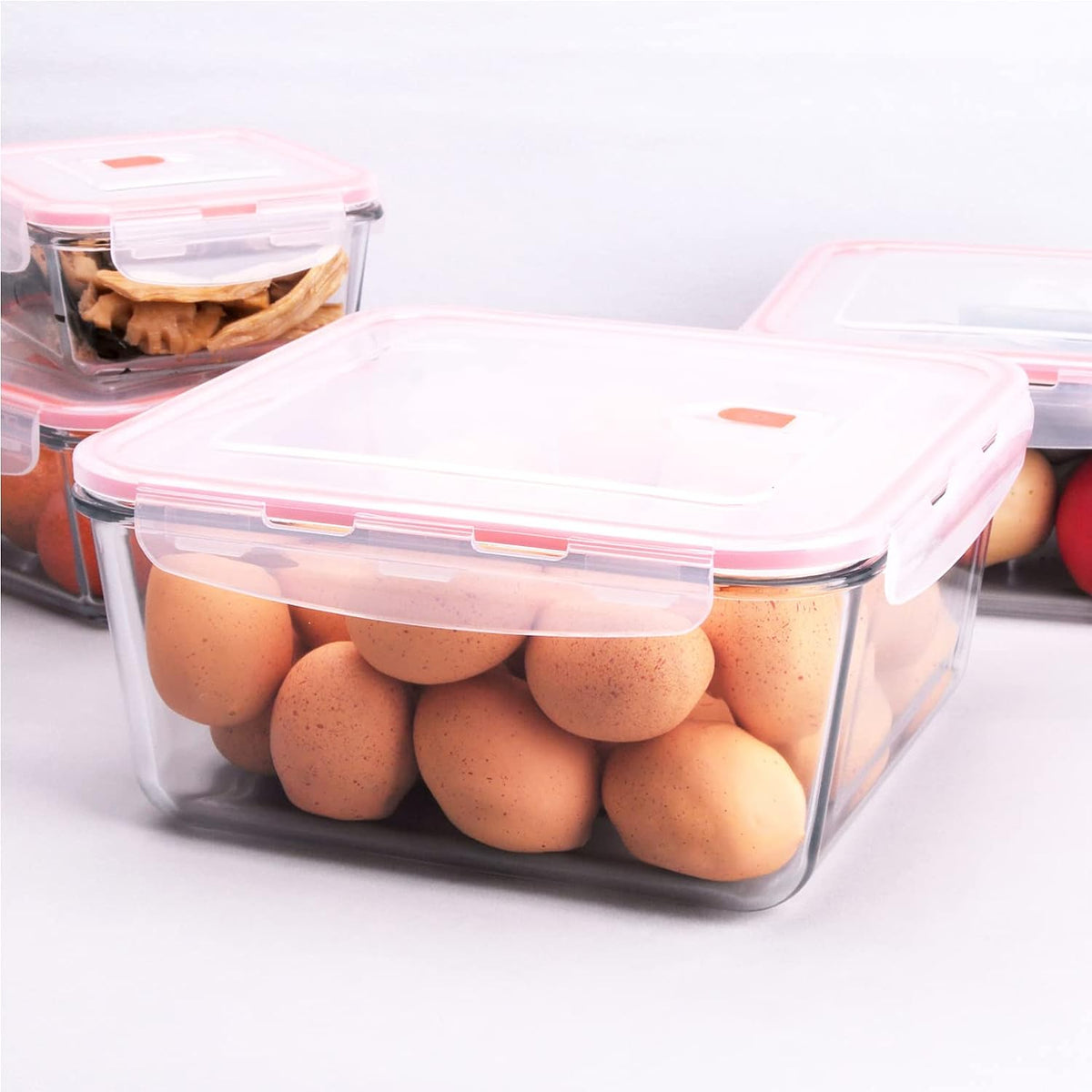 Square 3pcs Glass Food Box  X682