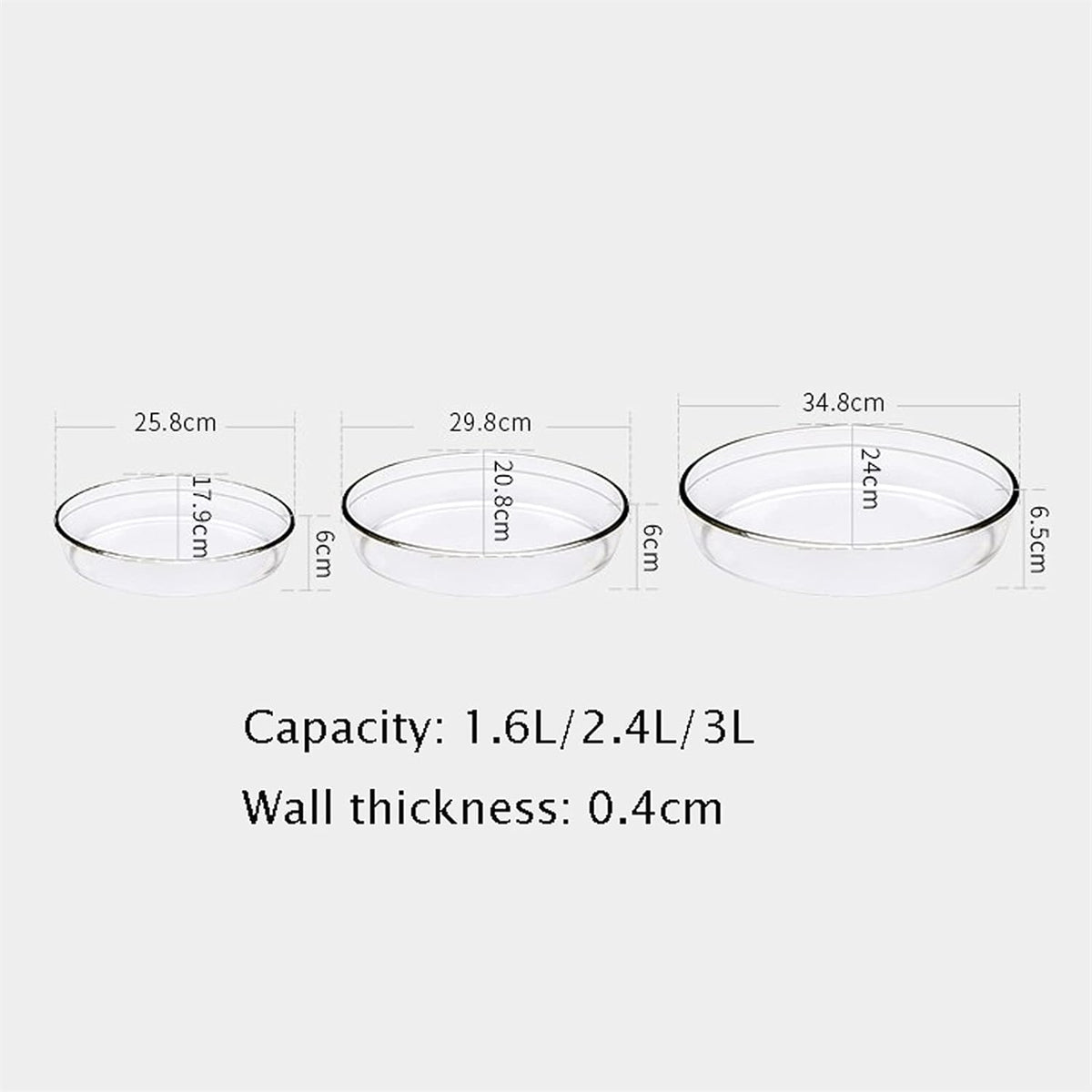 Borosilicate 3pcs Oval Oven Tray X684