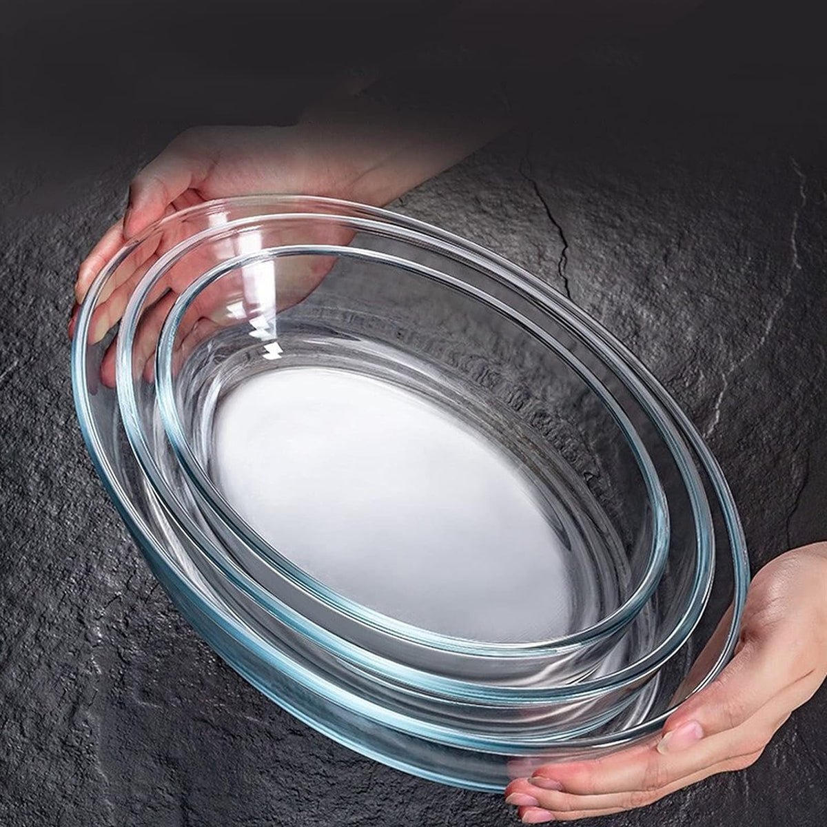 Borosilicate 3pcs Oval Oven Tray X684