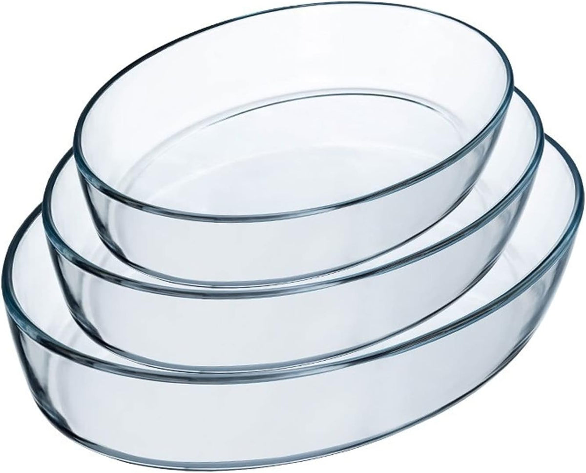 Borosilicate 3pcs Oval Oven Tray X684