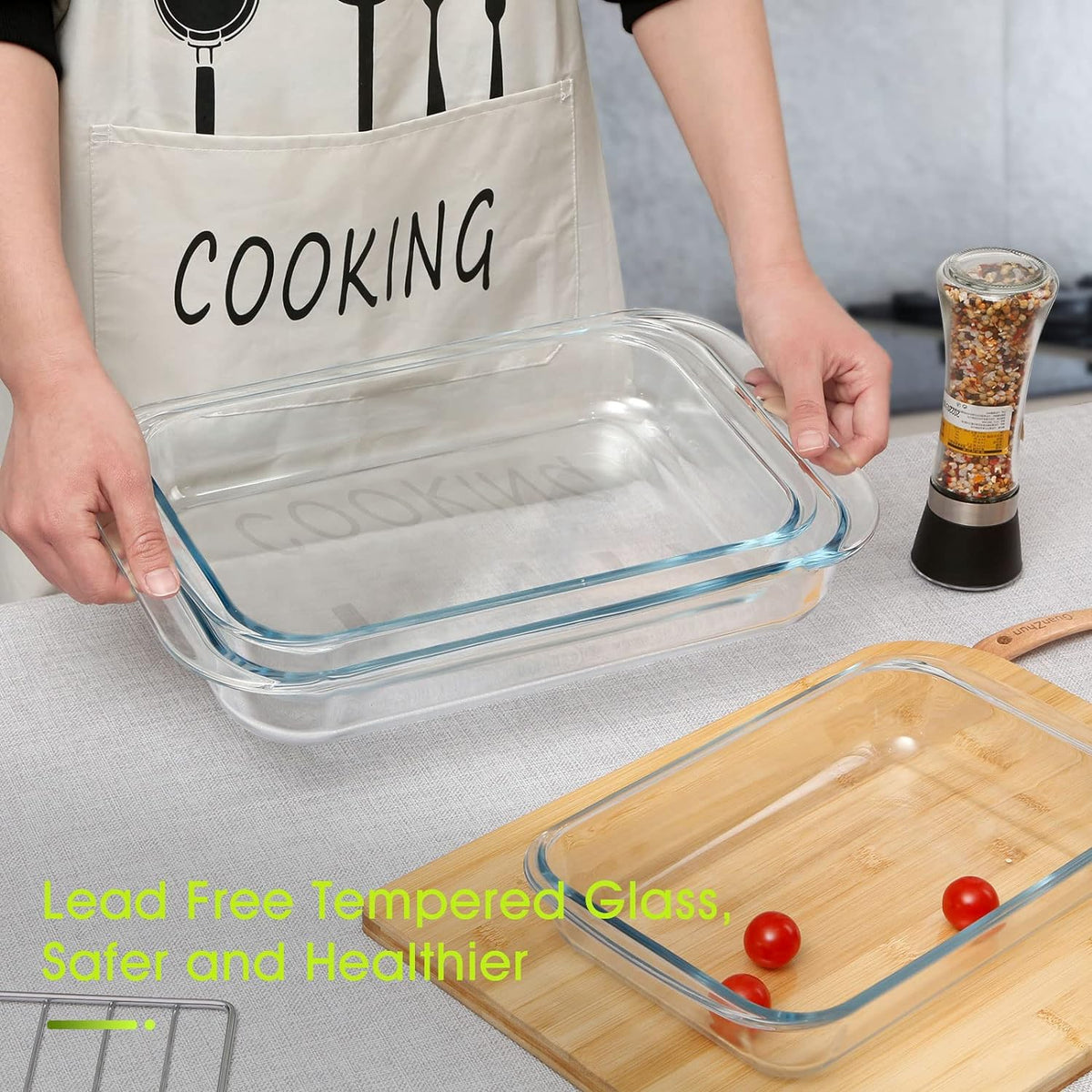 Borosilicate 3pcs Rect. Oven Tray X685