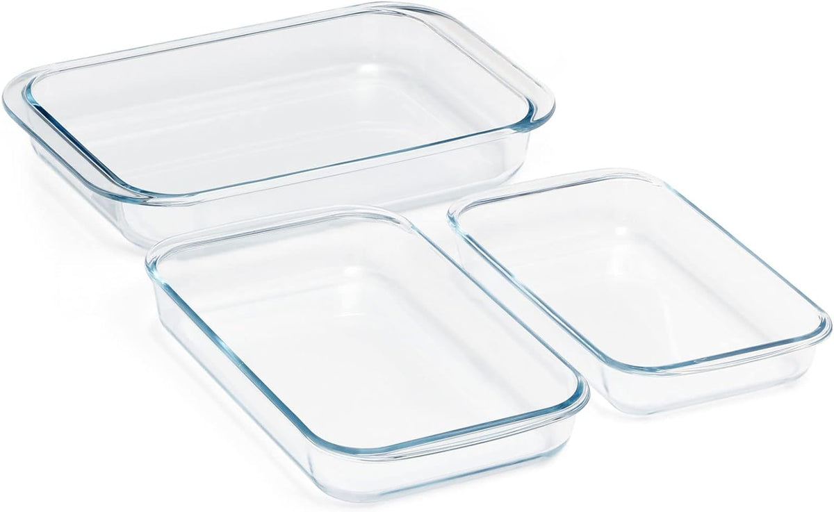 Borosilicate 3pcs Rect. Oven Tray X685