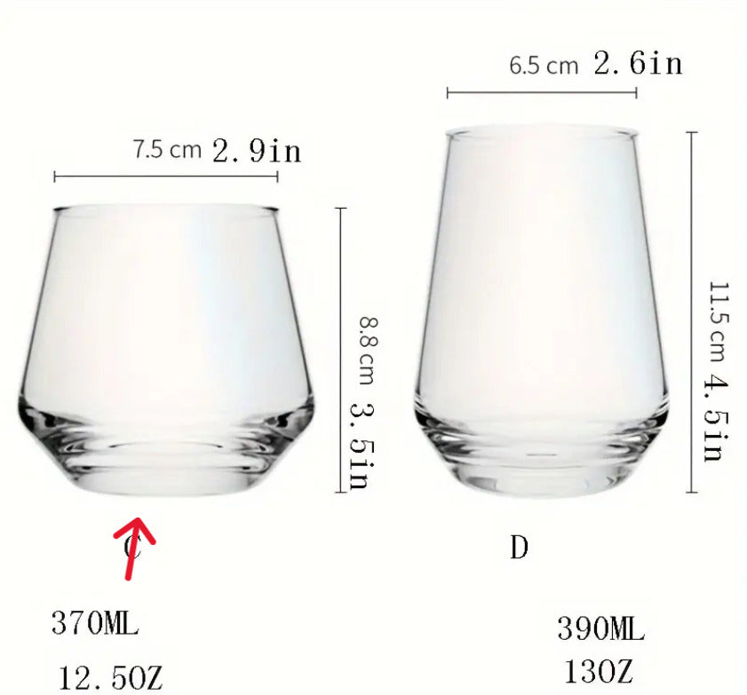 DELI Clear Glass Short Cup 370ml 6pcs X686