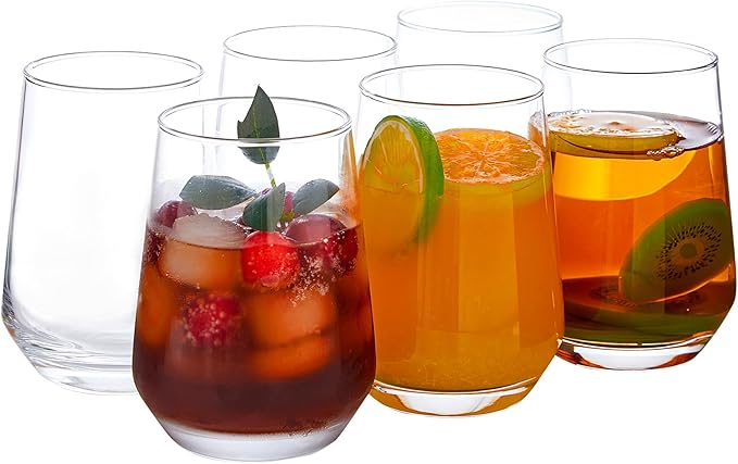 DELI Clear Glass Long Cup 390ml 6pcs X687