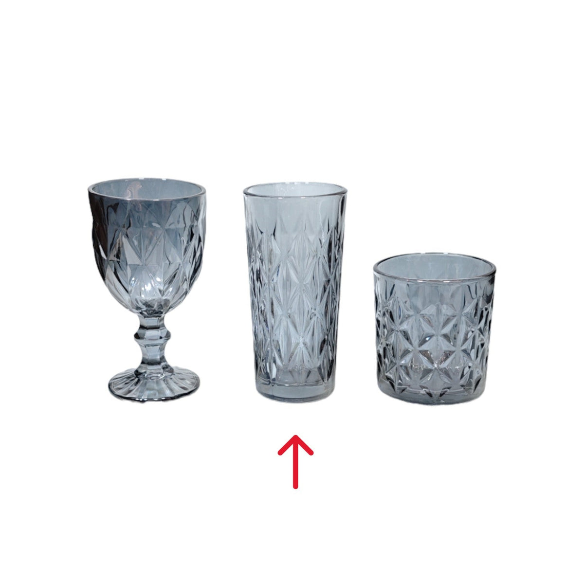 DELI Black Glass Long Cup 330ml 6pcs X690