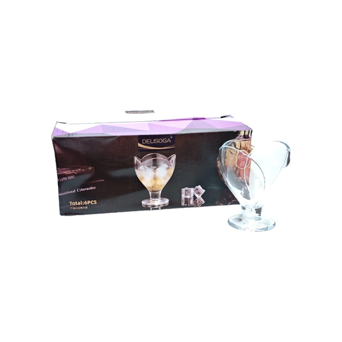 DELI Clear Glass Ice Cream Bowl 6pcs X695