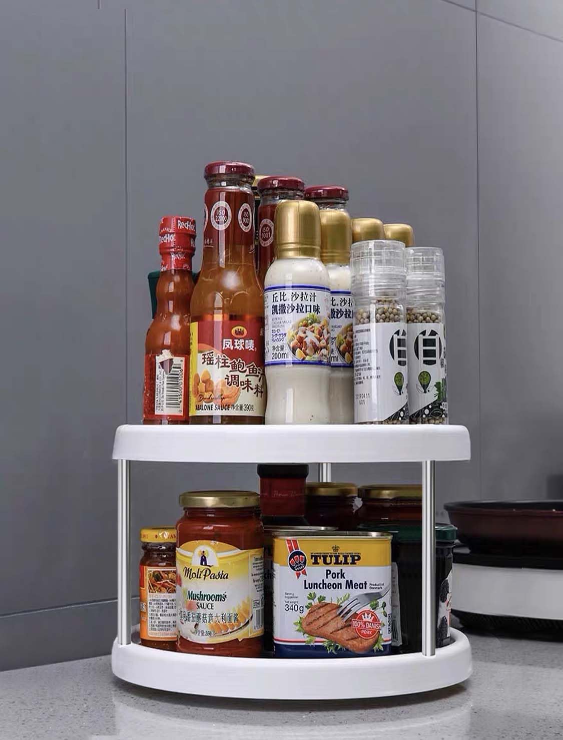 White Rotate Double Rack Organiser X745