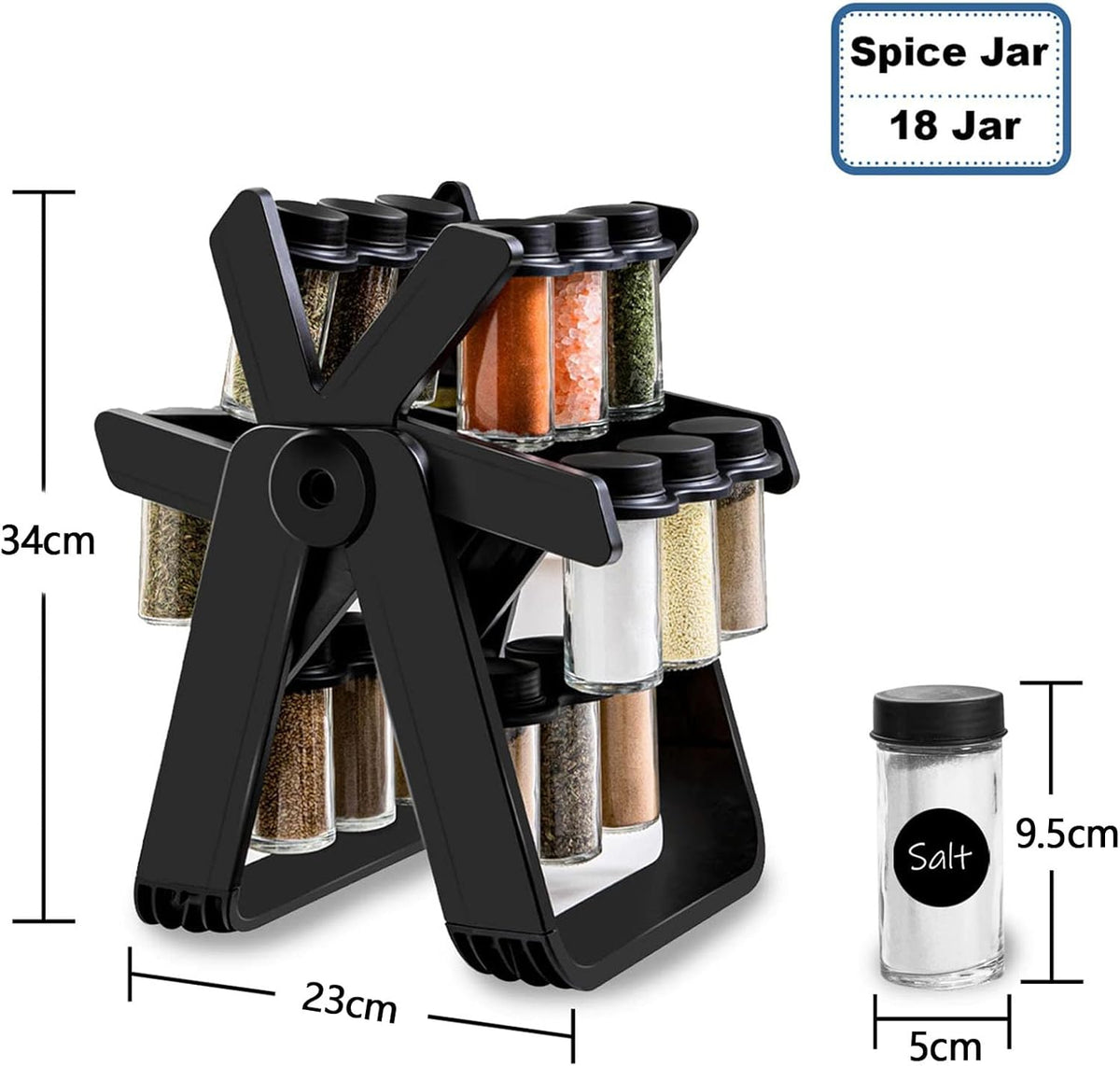 18pcs Rotating Spice Rack Set X756
