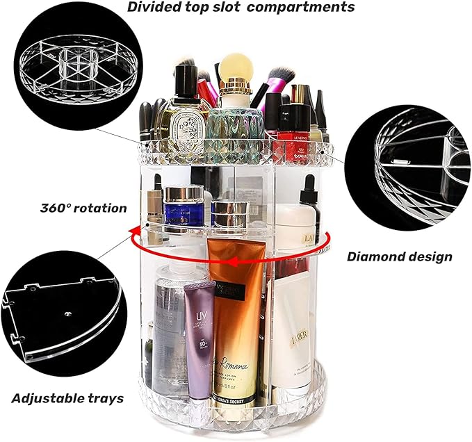 Rotating Plexi Cosmetic Organiser X761
