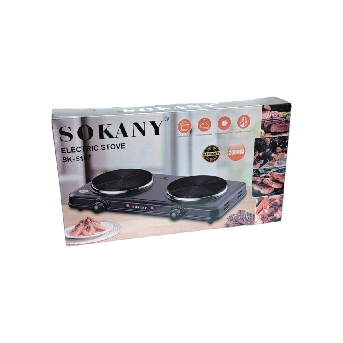 Black Double Electric Cooker 2000W X777