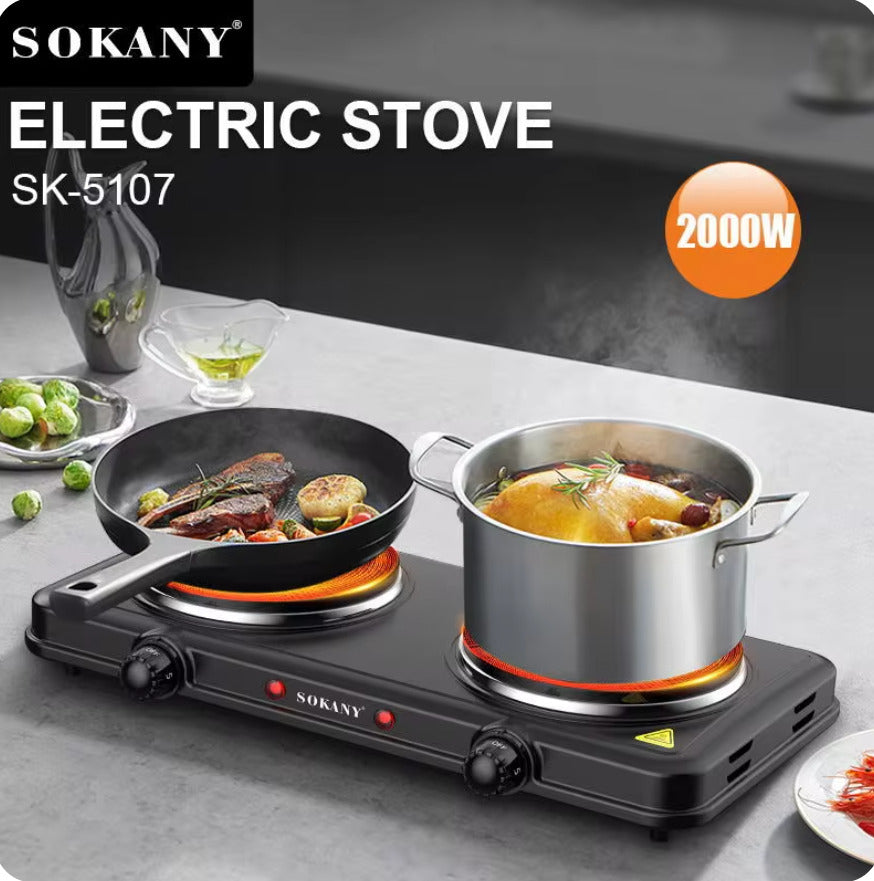 Black Double Electric Cooker 2000W X777