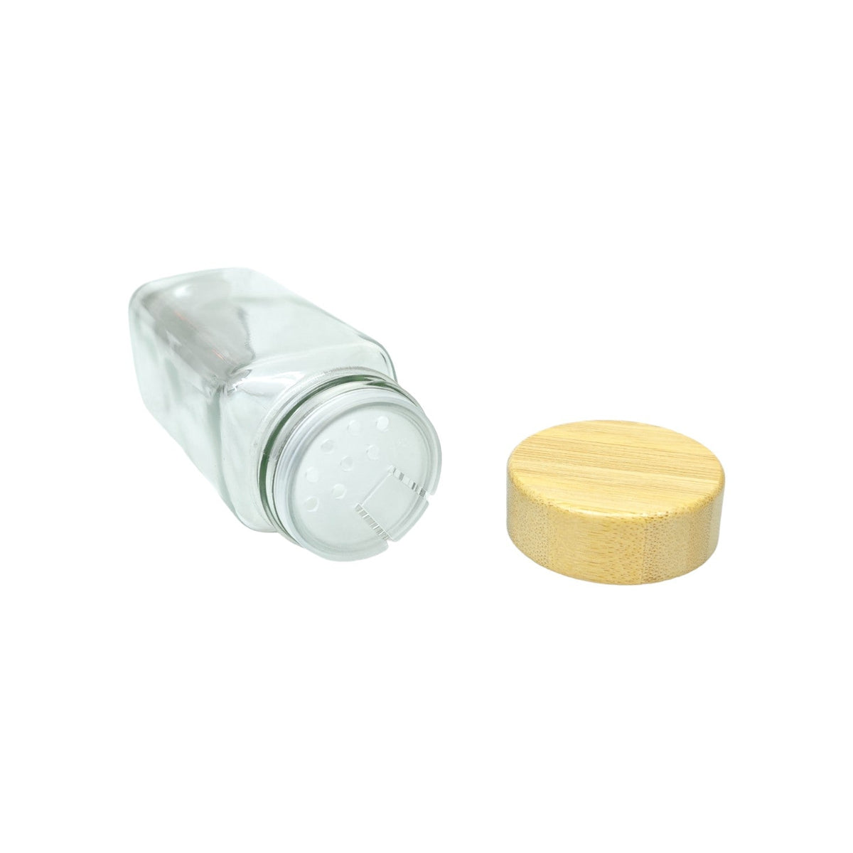Glass and Wood Cover Salt Shaker X801 1pc