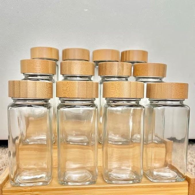 Glass and Wood Cover Salt Shaker X801 1pc