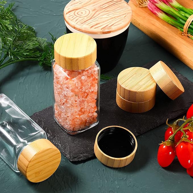 Glass and Wood Cover Salt Shaker X801 1pc