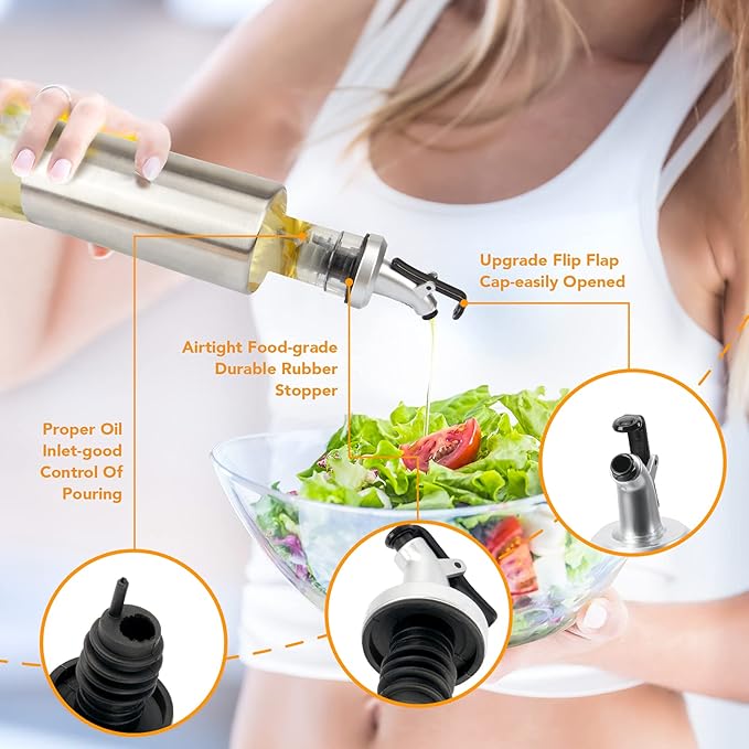 Glass and Stainless Long Oil Bottle X804