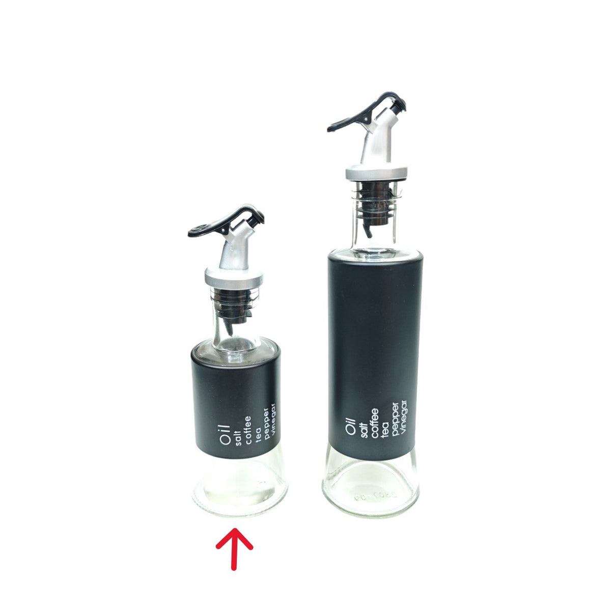 Black Short Glass & SS Oil Bottle X807 (Gold Knob)