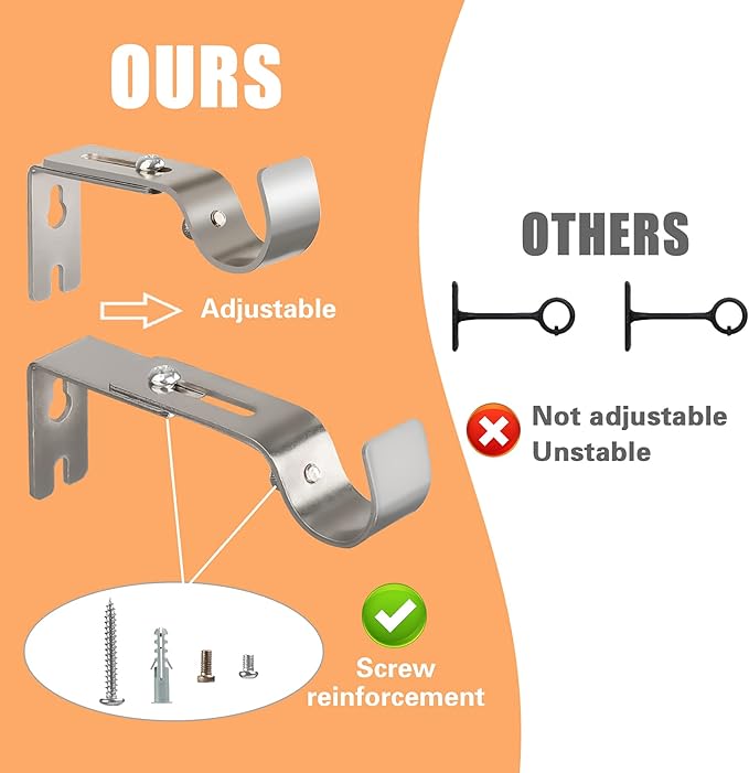 Silver 150-300CM Window Curtain Rod X812