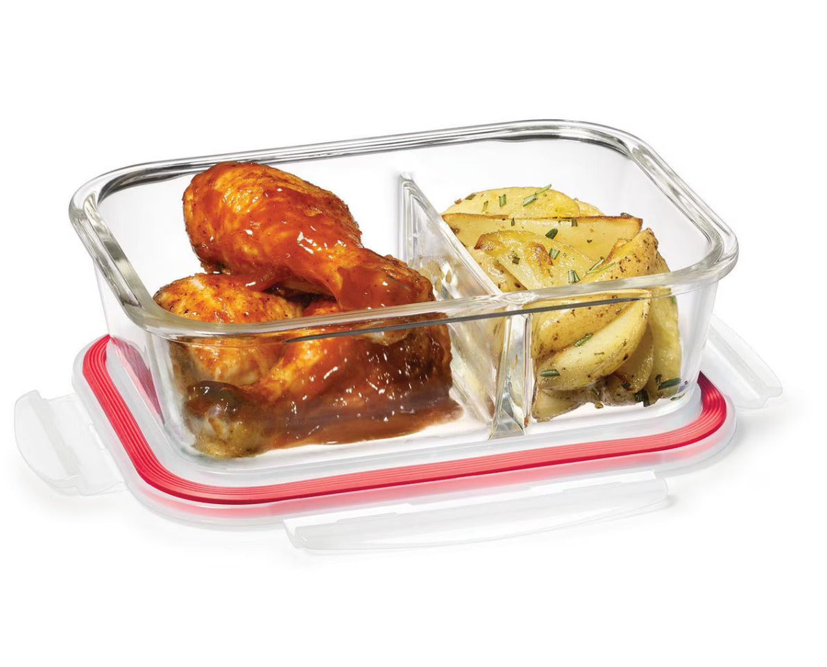 1.2L DIVIDED GLASS VACUUM FOOD BOX X813