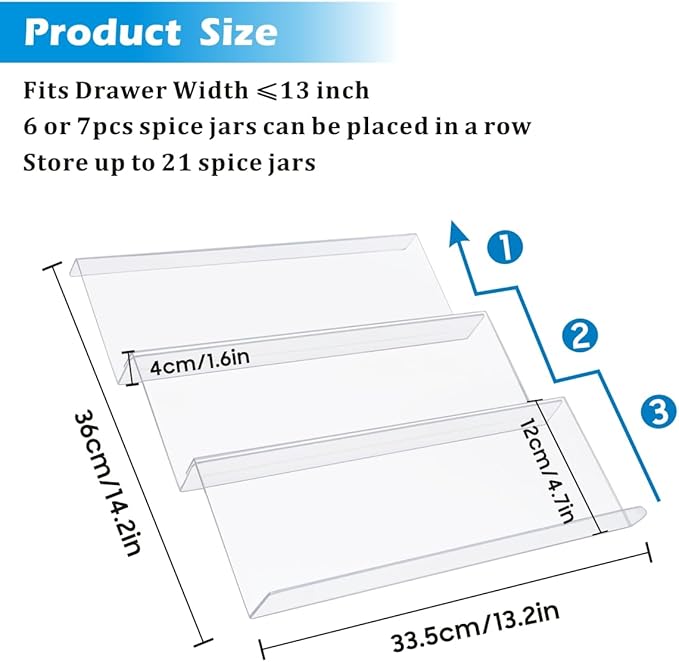 Plexi Spices Drawer Organiser 3pcs X822