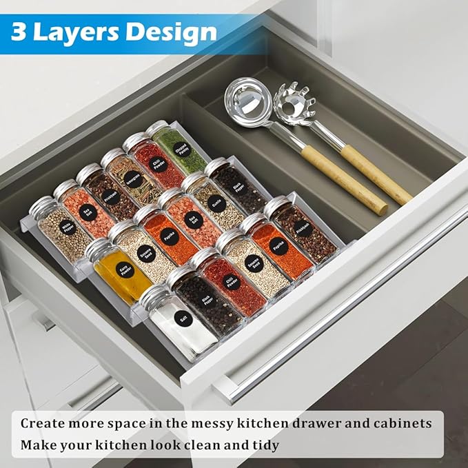 Plexi Spices Drawer Organiser 3pcs X822