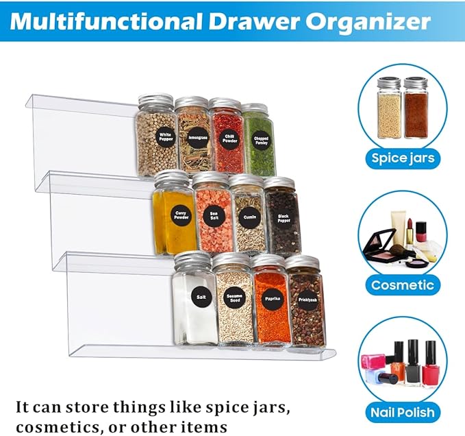 Plexi Spices Drawer Organiser 3pcs X822
