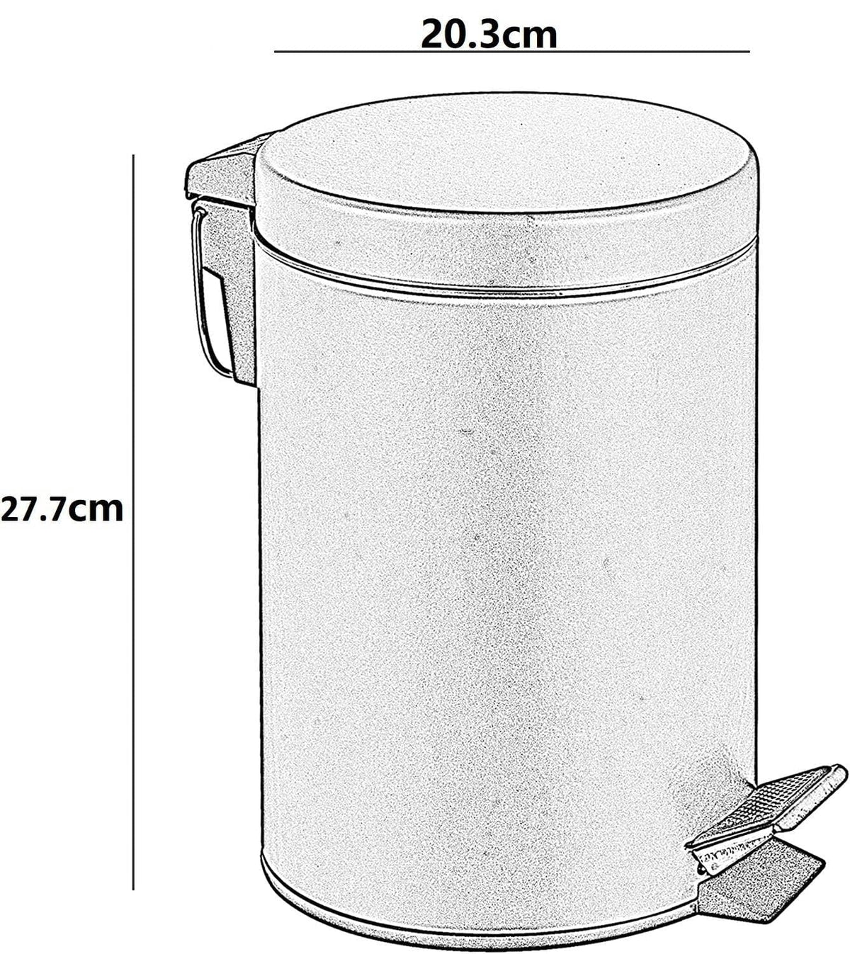 5L Black Pedal Bin X826
