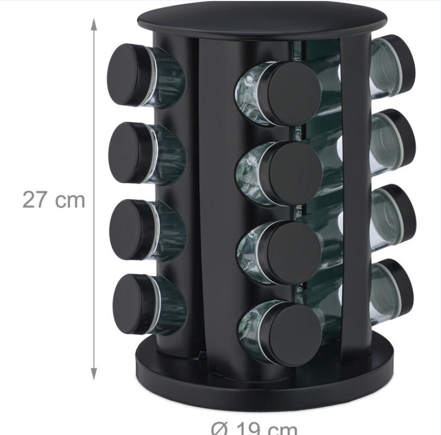 16pcs Black SS Rotating Spice Set X836
