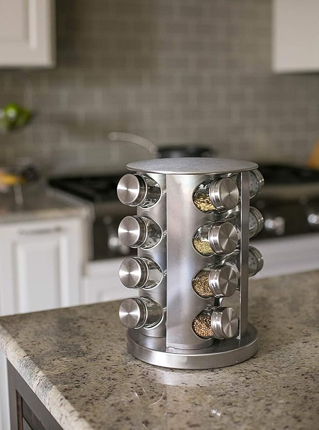 16pcs Round SS Rotating Spice Set X837