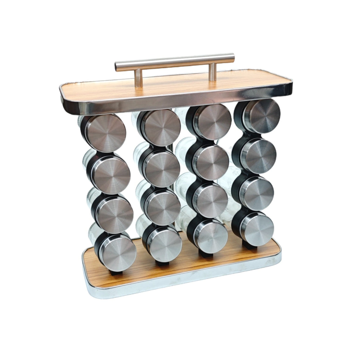16pcs Spice Set Jars SS&wood Stand X839