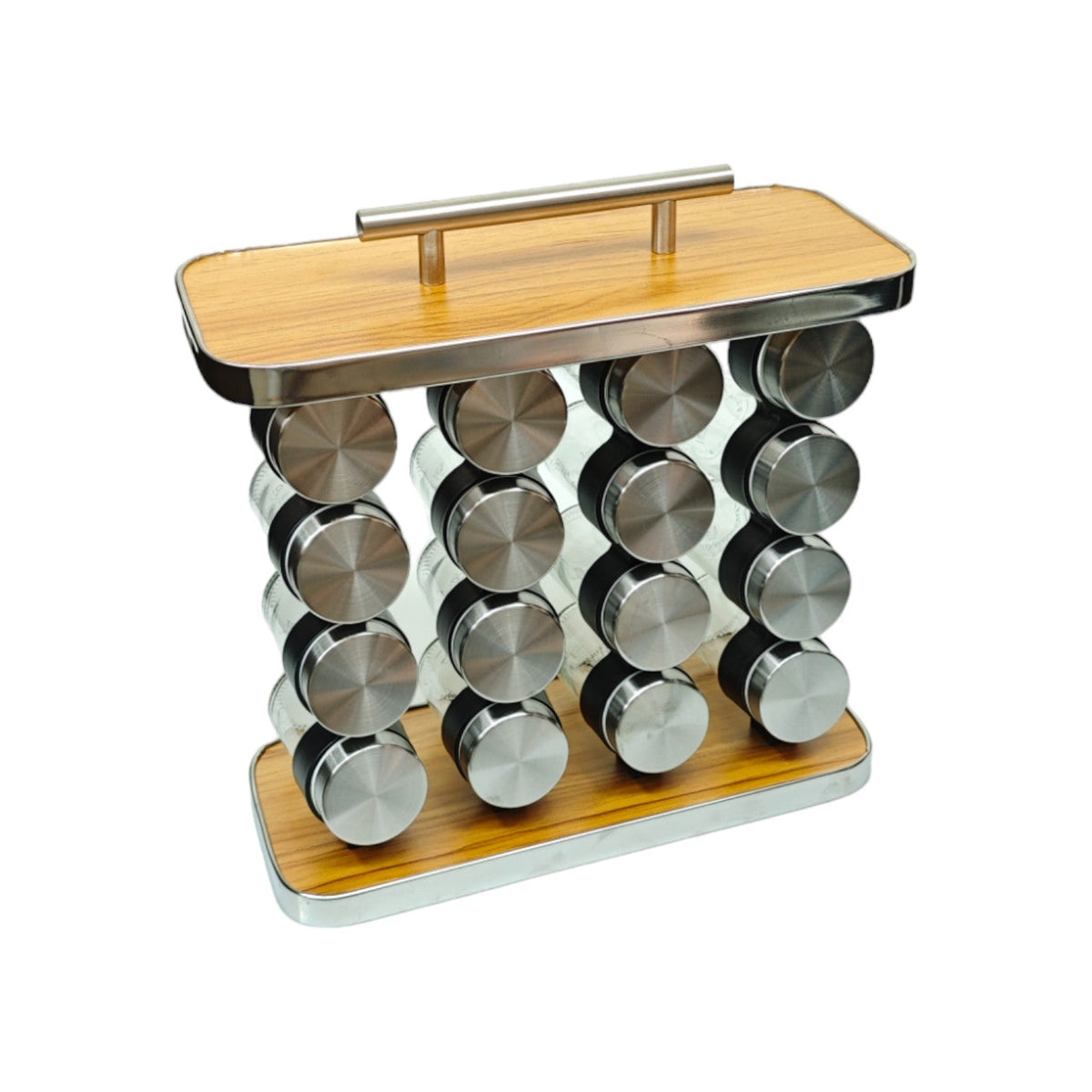16pcs Spice Set Jars SS&wood Stand X839