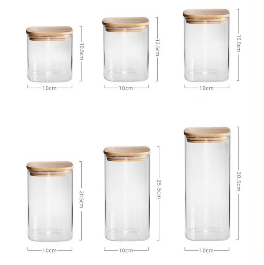 Square Glass Jar With Cover 15x10CM X848