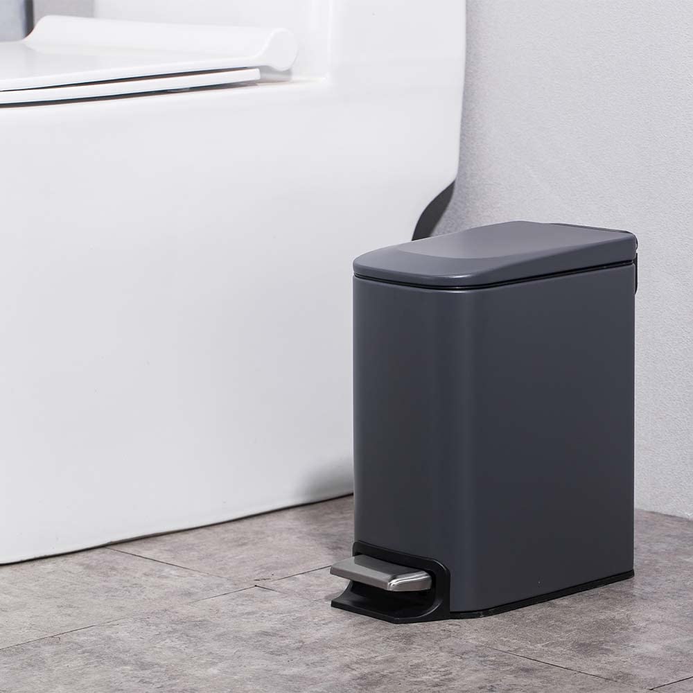 High Quality 6L Gray Rec. Pedal Bin X855