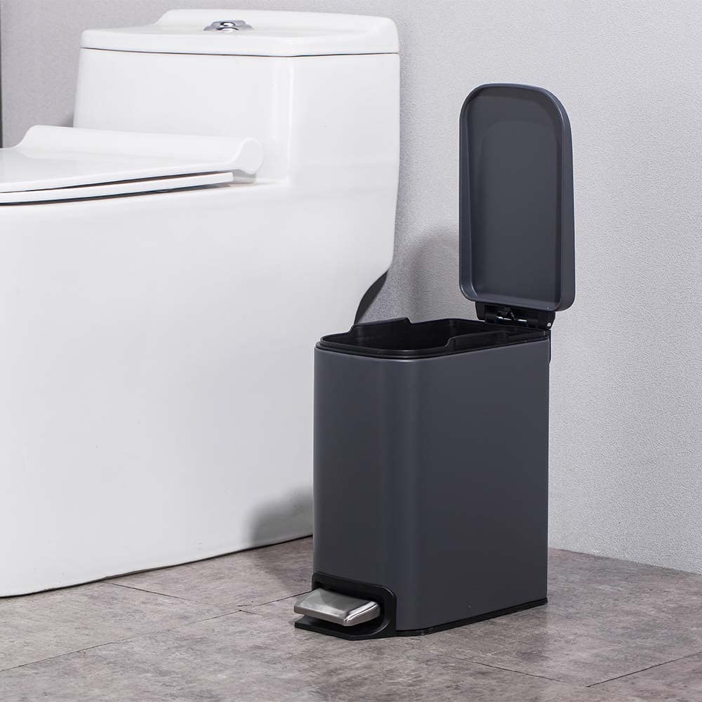 High Quality 6L Gray Rec. Pedal Bin X855