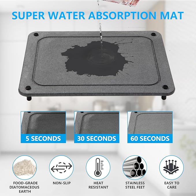 Stone 40x30cm Kitchen Mat Water Absorbent  X876