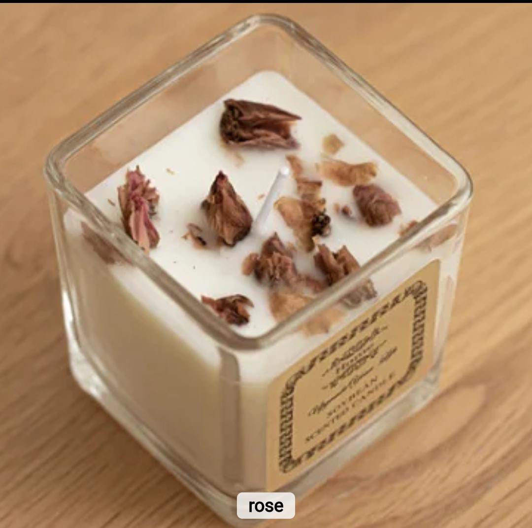 Flower Scented Candle In Jar 1pc X879