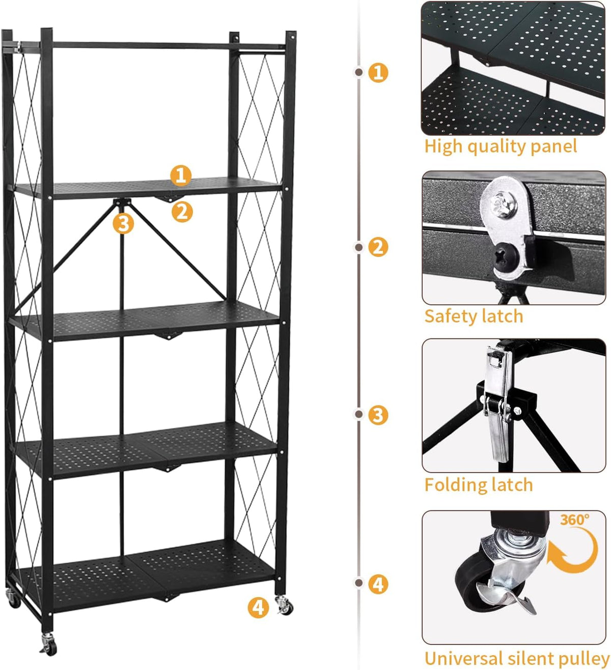5 Tiers Foldable Metal Storage Rack X892