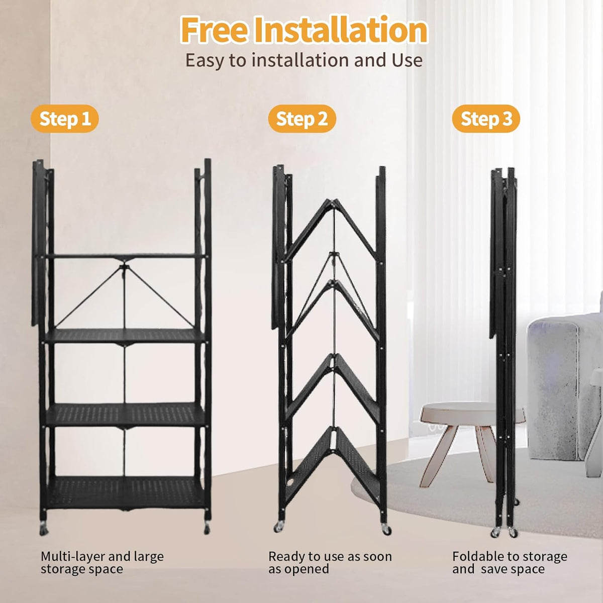5 Tiers Foldable Metal Storage Rack X892