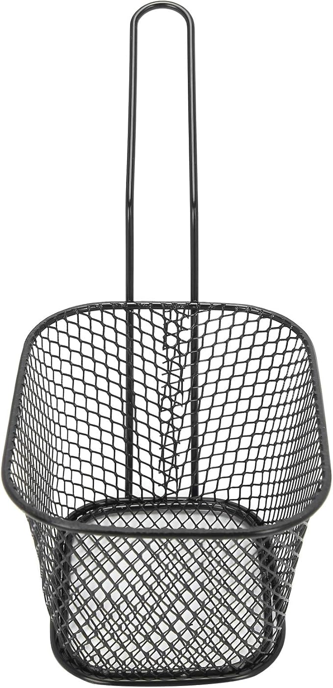 Black Potato Basket With Handle X899
