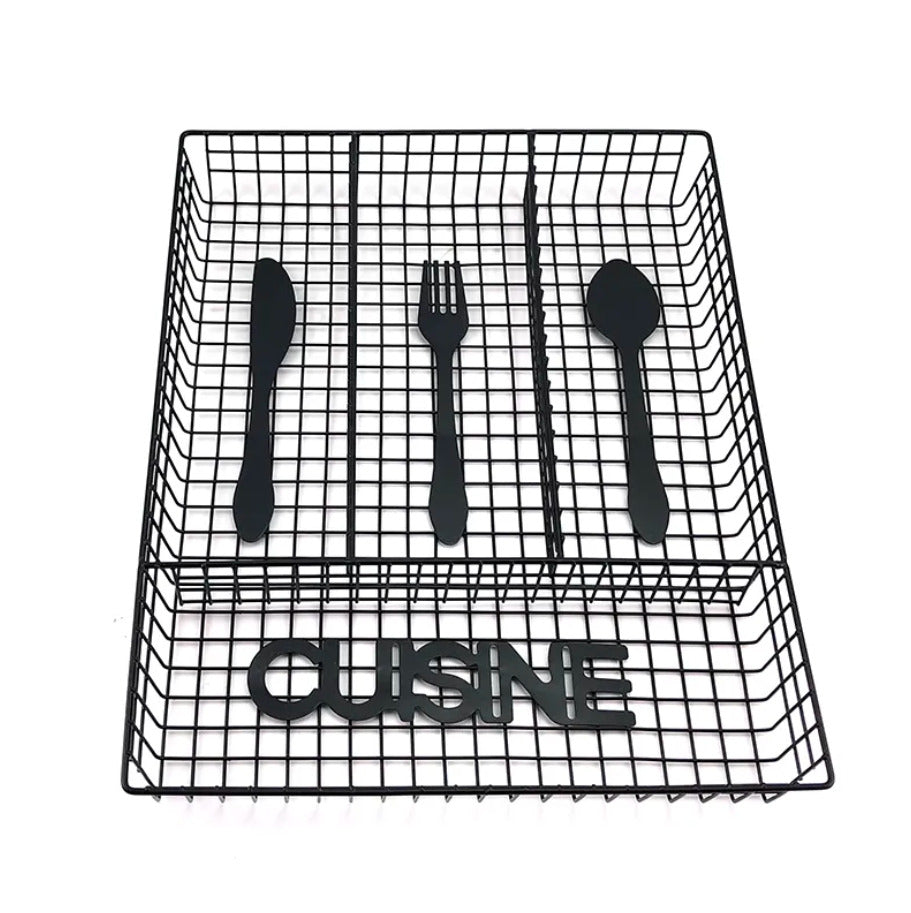 Black Metal Cutlery Drawer OrganiserX901